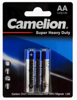 بطاريات كاميليون AA كربون زنك، 2 بطارية