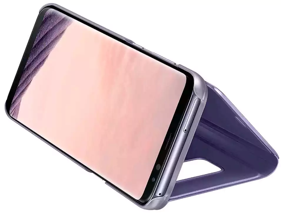 جراب سامسونج S8 كلير فيو، بلاستيك، أزرق داكن