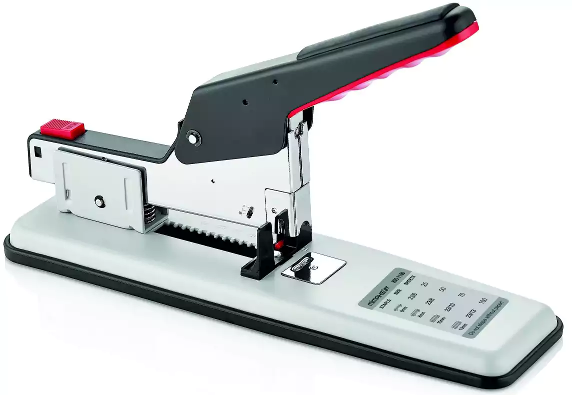 دباسة مكتبية  معدن ميماكس ،  سعة 100 ورقة ، ثقيلة ومستقرة ،  أحمر* أسود HDS.1100