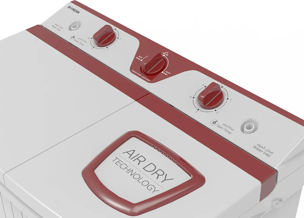 غسالة ملابس نصف أوتوماتيك فريش مودينا، 5 كيلو،1350 لفة،  حوضين، نبيتى ،FWT500 NC