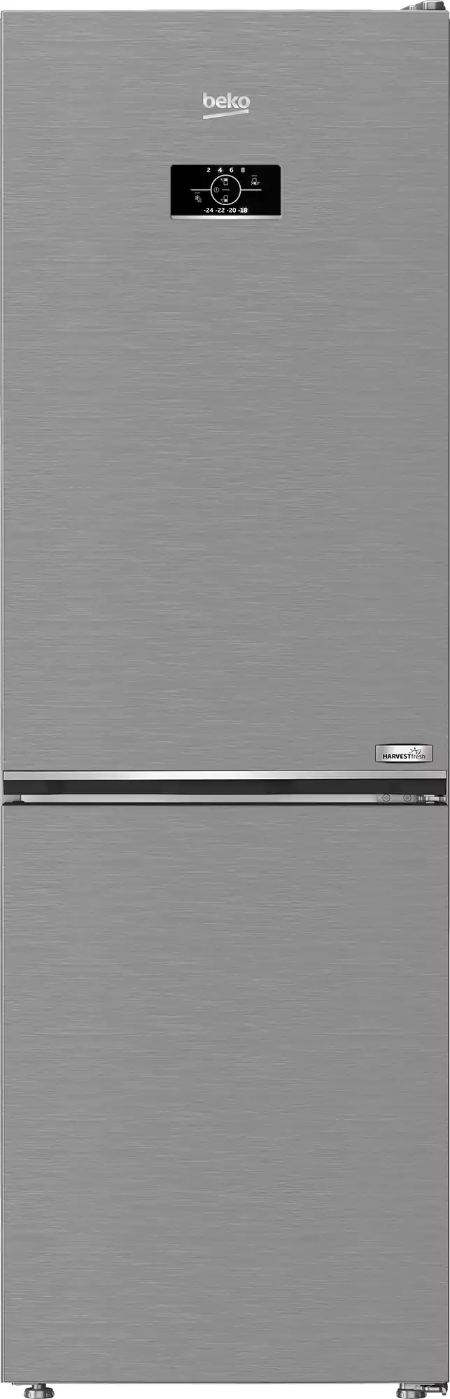 ثلاجة بيكو، نوفروست كومبي، 367 لتر، 2 باب، شاشة ديجيتال، فضي - RCNE367E30ZXB