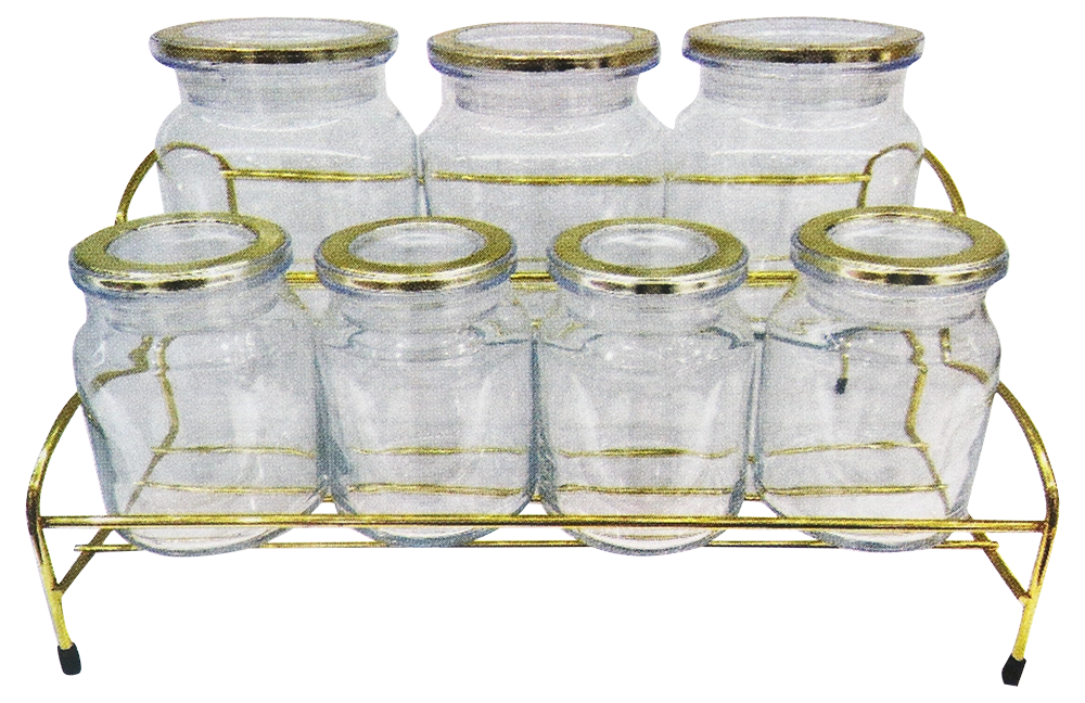 طقم توابل مكون من 7  قطع ، زجاج شفاف ، ADN-235171