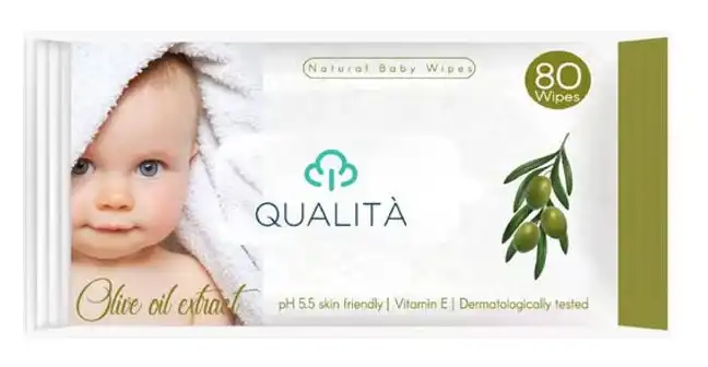 مناديل مبللة للاطفال بالزيتون من كواليتا ، 80 منديل