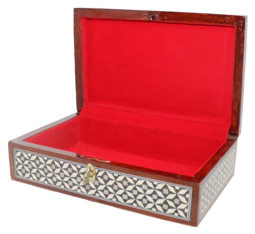 علبة صدف عدل 25 سم - بني مزخرف