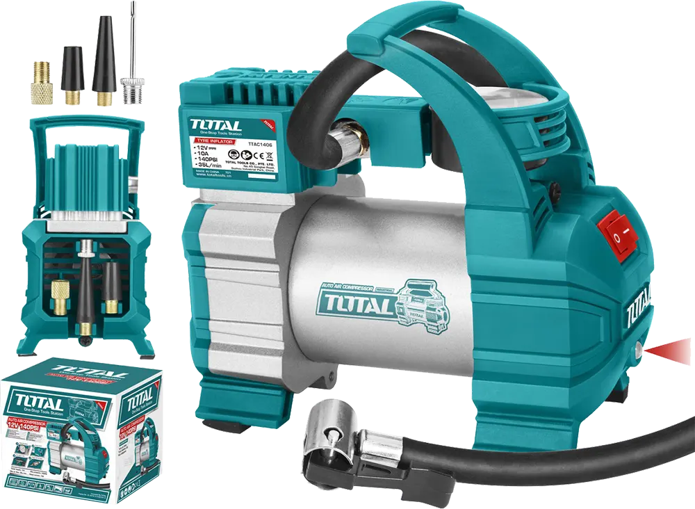 Car Compressor, 1 Piston, Total Tools, 12 Volt, Blue, TTAC1406