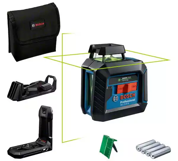 ميزان ليزر خطي بوش، 5 خطوط، 1.5 مم، 15 متر، GLL 2-20 G PROFESSIONAL