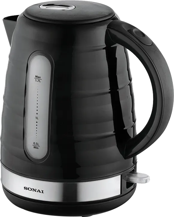 غلاية مياه كهربائية بلاستيك سوناي، 1.7 لتر، 2200 وات، أسود، SH.3777