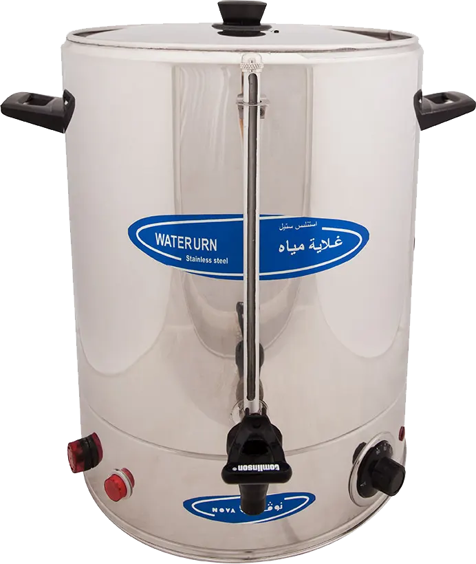 غلاية مياه كهربائية نوفا للكافيهات، 20 لتر، جدار مزدوج، استانلس، فضي