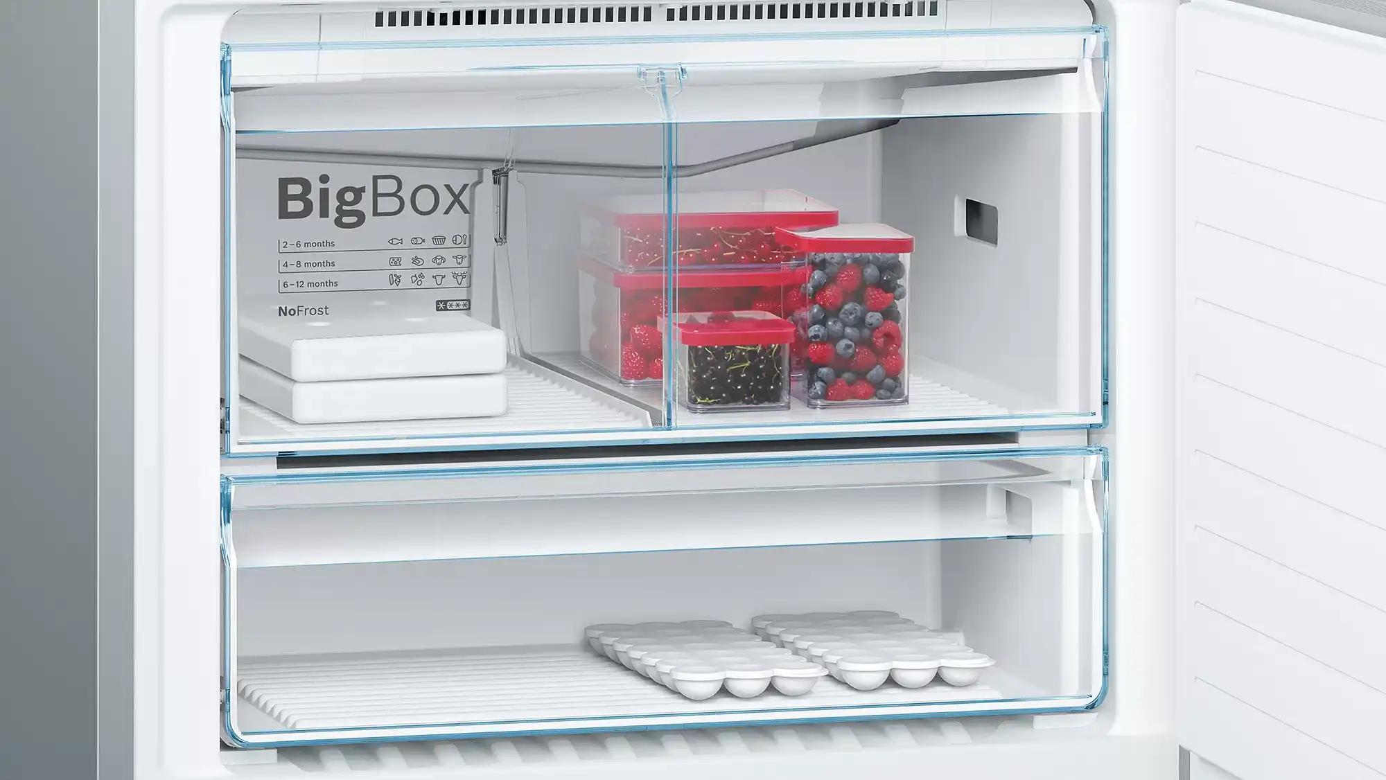 ثلاجة بوش ، نوفروست، سعة 631 لتر ، 2 باب ، فضي،KGN86CI3E8