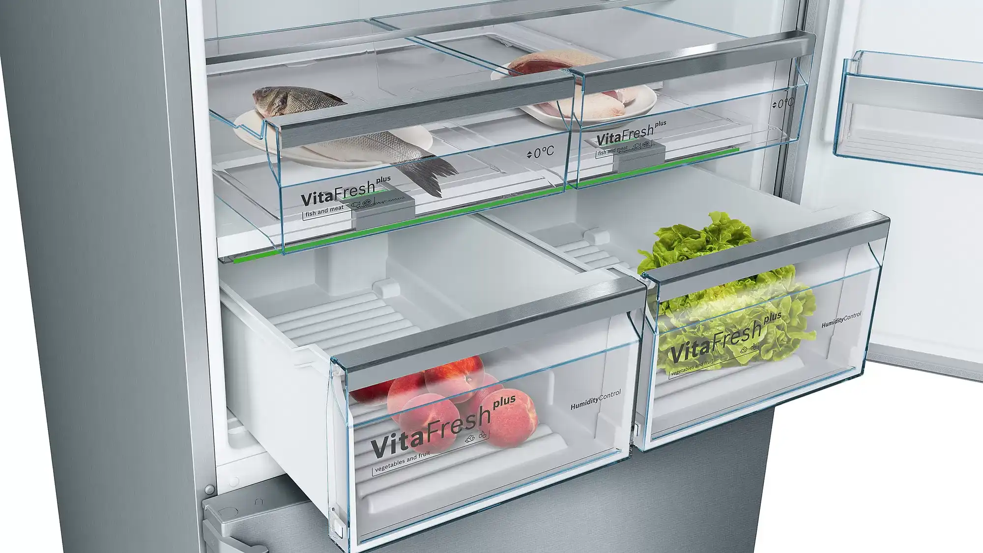 ثلاجة بوش ، نوفروست، سعة 631 لتر ، 2 باب ، فضي،KGN86CI3E8