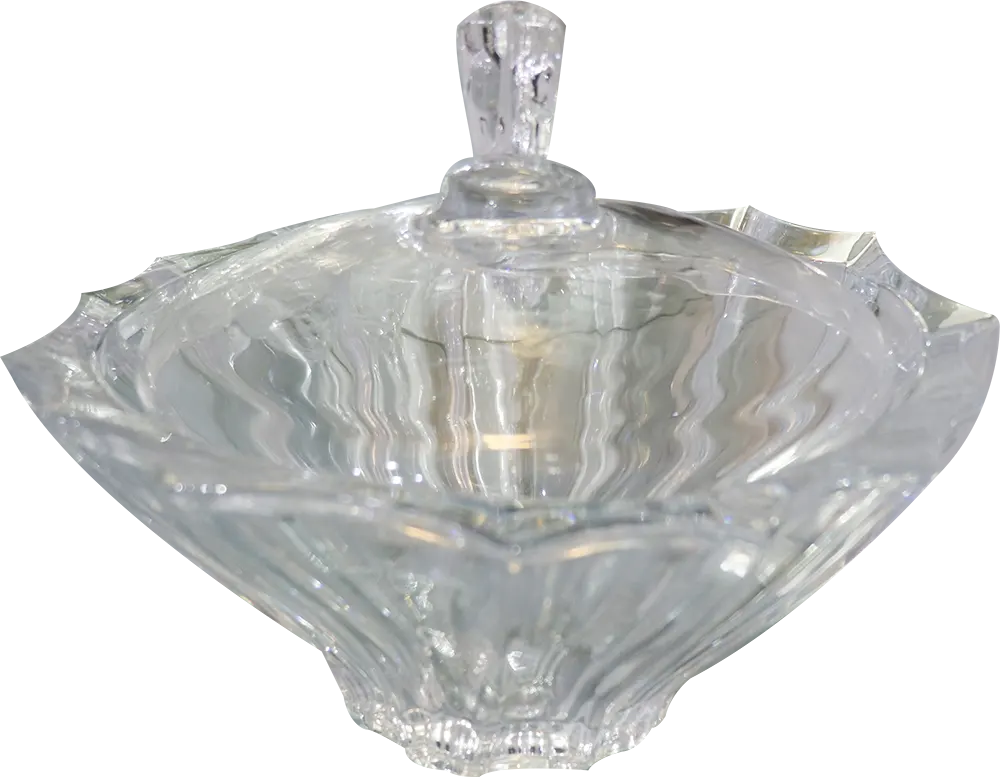 بونبونيرة زجاج مضلع بغطاء زجاج - شفاف