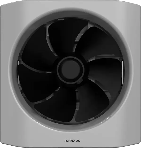 شفاط حائط مطبخ تورنيدو، اطار 25*25 سم، قطر المروحة الداخلي 20 سم ،اتجاهين، أسود × رمادي، TVH-20BG