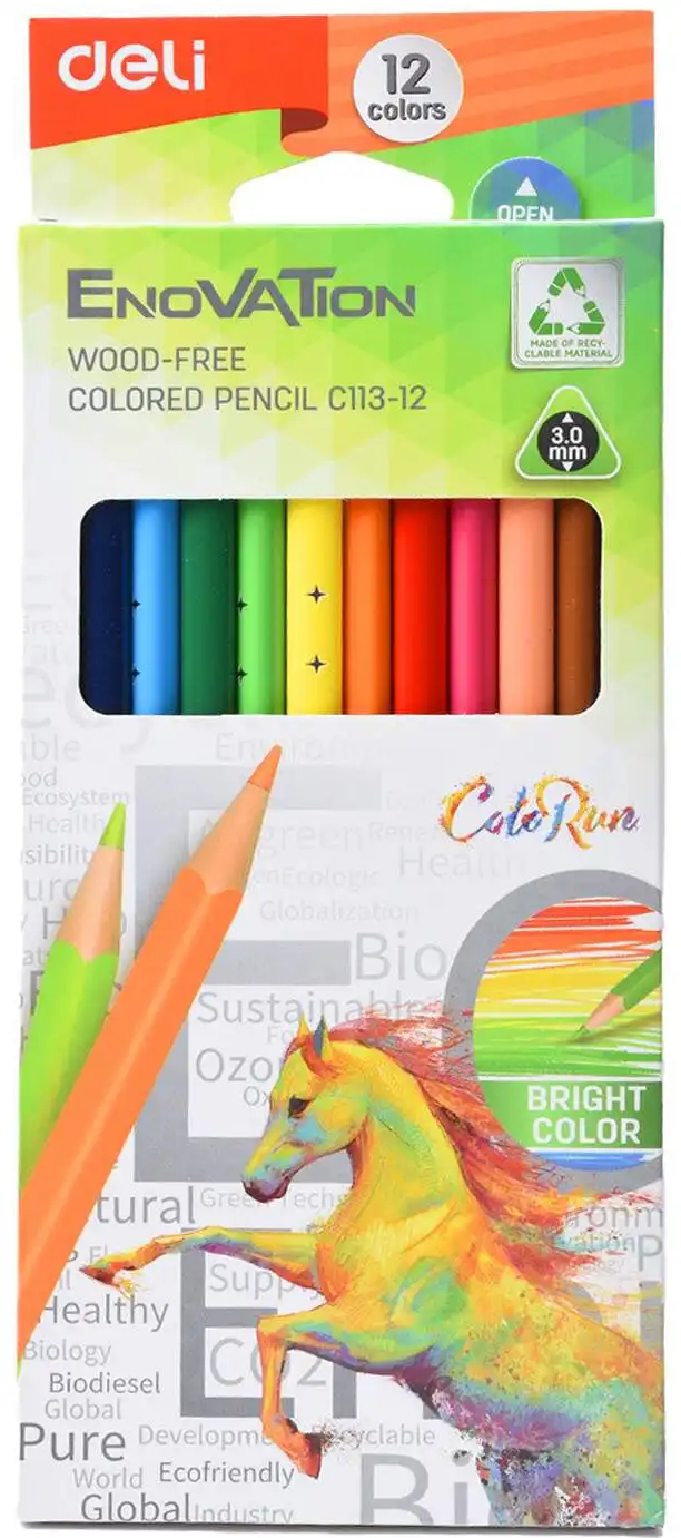 علبة ألوان  خشب ديلي ، مجموعة 12  لون ، ألوان متعدد ة C113-12