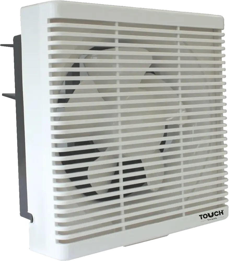 شفاط حائط مطبخ تاتش الزنوكي، اطار 30*30 سم، قطر المروحة الداخلي 25 سم، اتجاهين،شبكة أمامية، أبيض