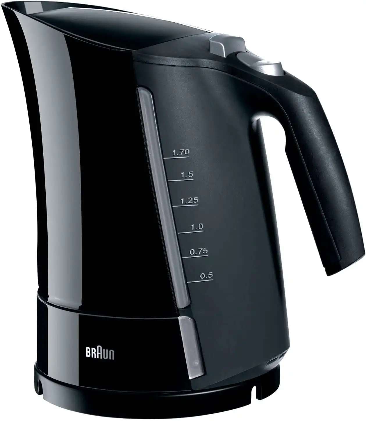 غلاية مياه كهربائية براون مالتي كويك 5 ، 1.7 لتر، 3000 وات، أسود، WK-500