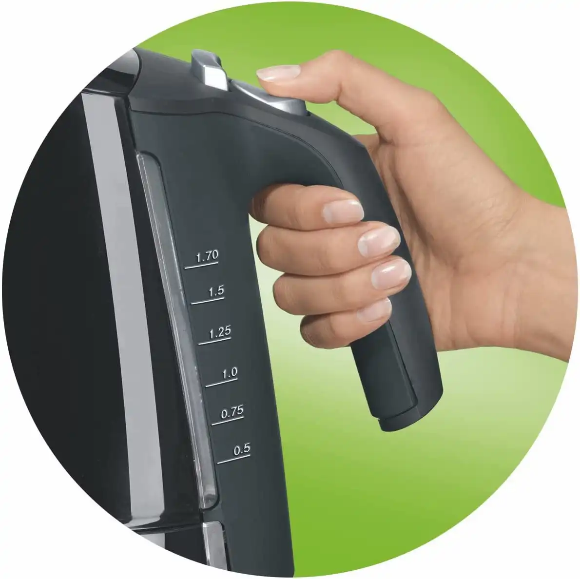 غلاية مياه كهربائية براون مالتي كويك 5 ، 1.7 لتر، 3000 وات، أسود، WK-500