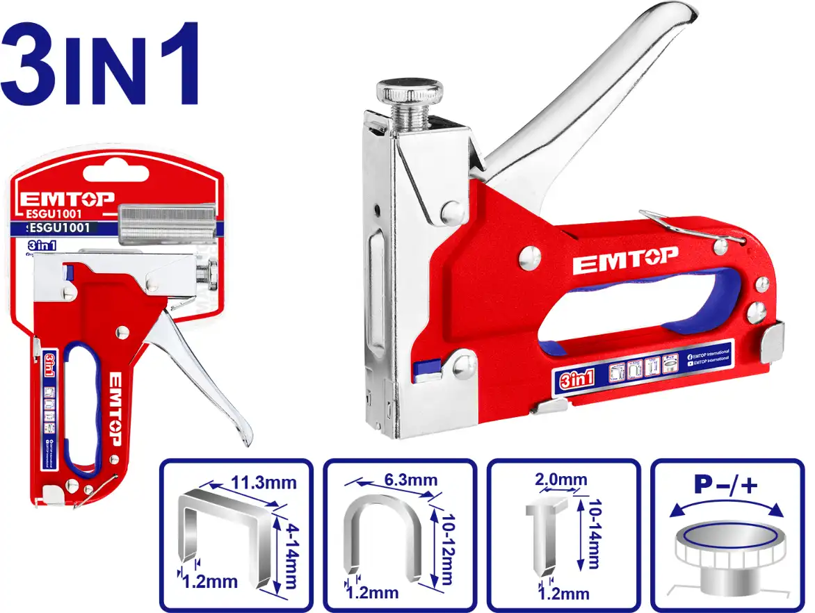 دباسه خشب يدوي ام توب 3×1، مسمار ودبوس، ESGU1001