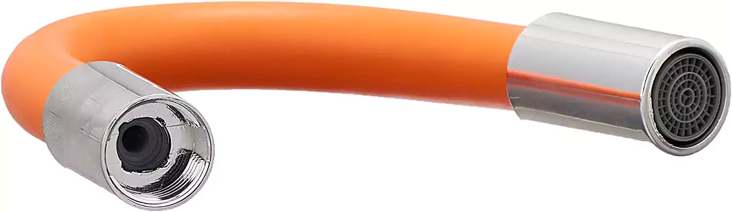 وصلة حنفية حوض سيليكون قابل للدوران - فضي x برتقالي