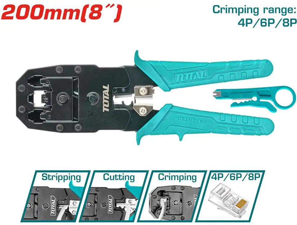 Total Cable Plug Crimper 200mm, TMPC4468P