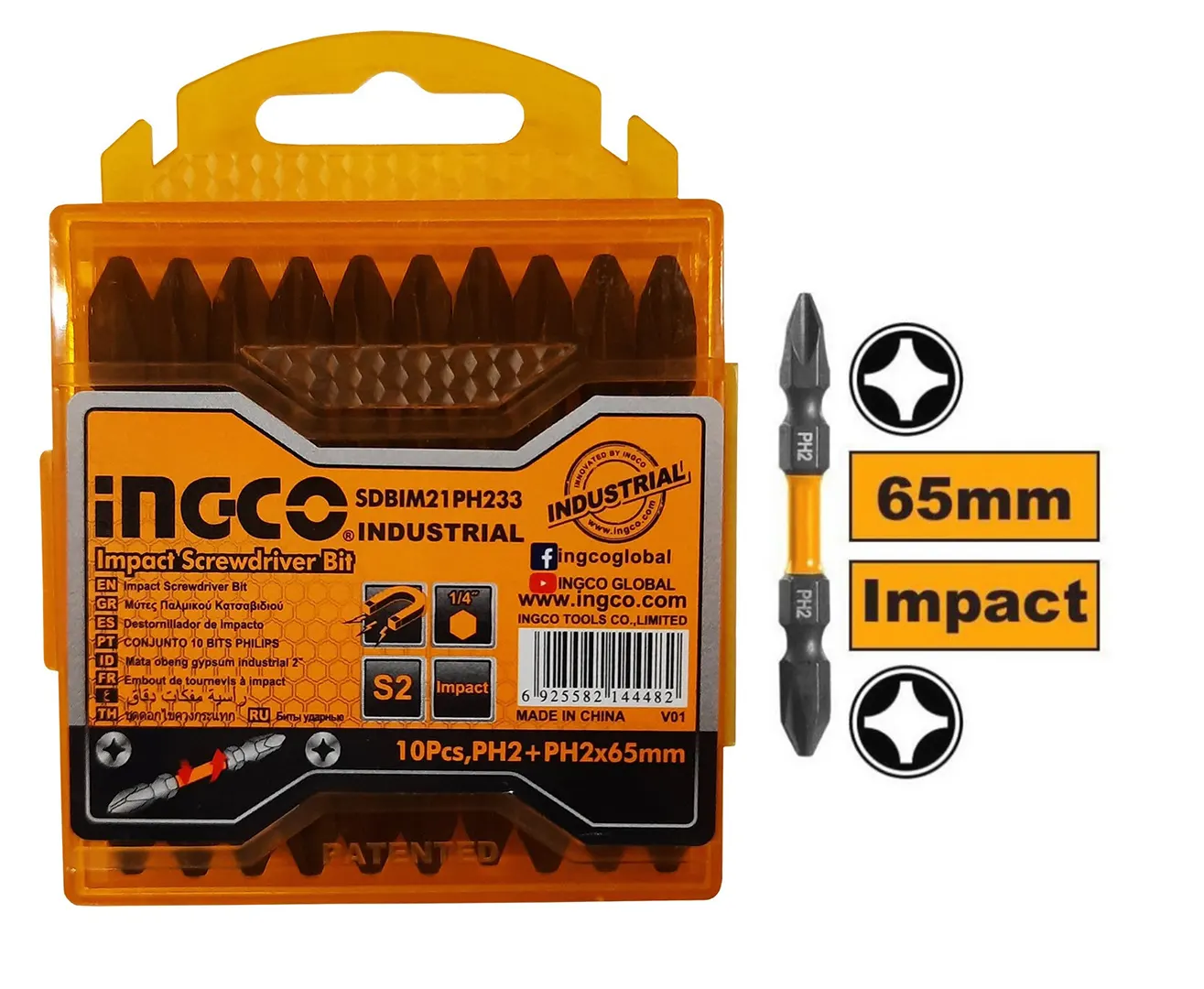 inGCO Anco Screwdriver Bit Set, 10 Pieces, SDBIM21PH233