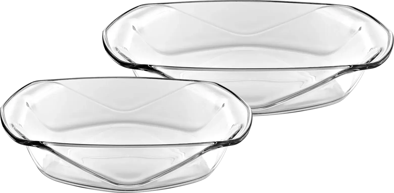 طقم طاجن بيريكس 2 قطعة ايطالي - شفاف