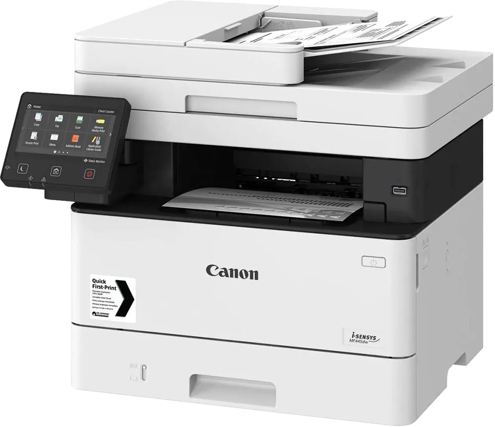 طابعة كانون آي-سينسيس طابعة ليزر أحادية اللون ، متعددة الوظائف، أبيض ،MF445DW