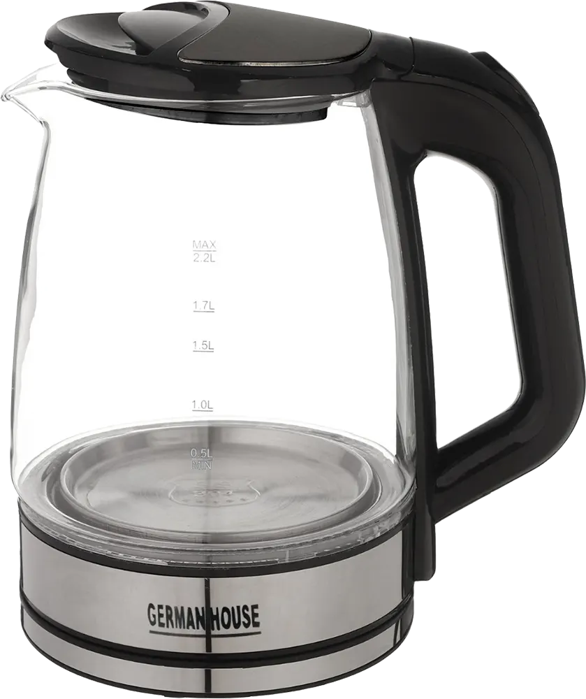 غلاية مياه زجاج جيرمان هاوس جامبو ، 2.2 لتر، 2400 وات، اسود