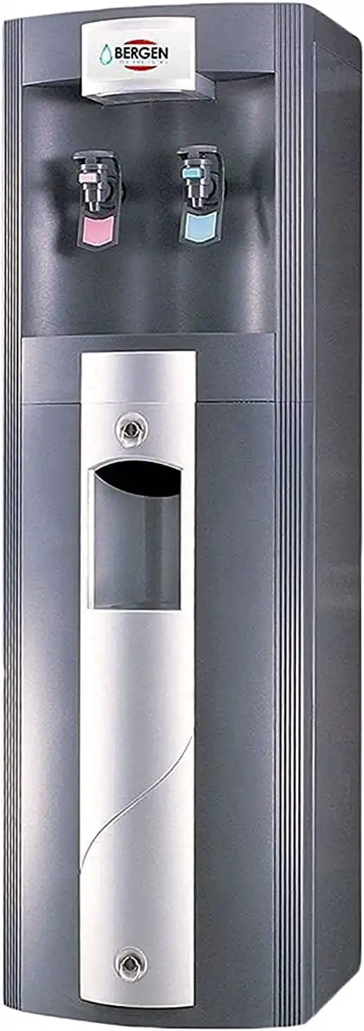 مبرد مياه بيرجن،2 حنفية (بارد + ساخن)، تحميل علوي، حامل اكواب ،فضي، WD2202