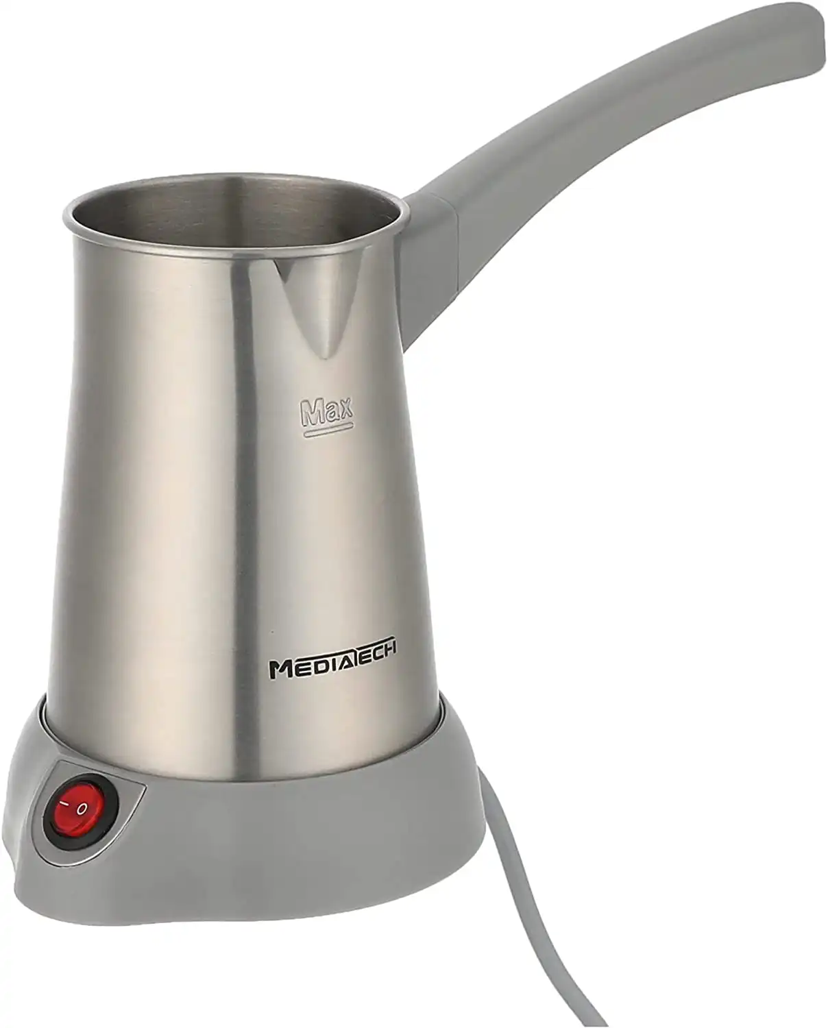 كنكة قهوة كهرباء ميديا تيك، 1000 وات، فضي، MT-11