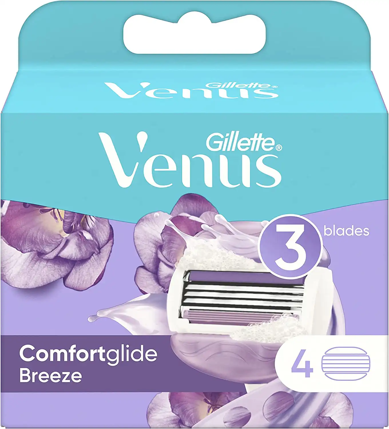 شفرات حلاقة كومفورت جلايد غيار لماكينة فينوس بريز للنساء من جيليت 4 قطع