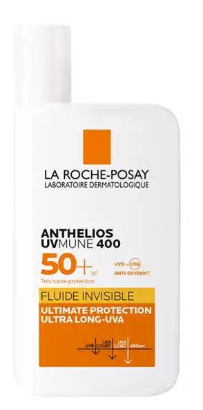 صن بلوك لاروش بوزيه أنثيليوس أوفيمن 400، عامل حماية 50+ ، صن بلوك شفاف سائل لكل أنواع البشرة، 50 مل