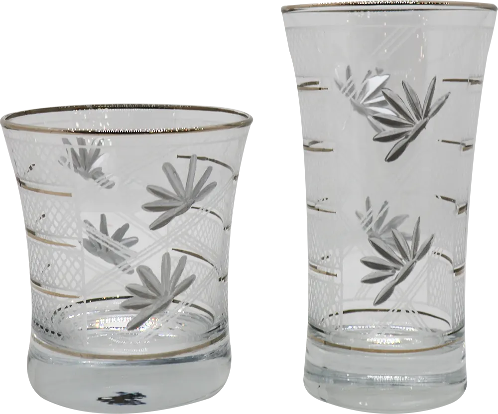 طقم أكواب عصير 12 قطعة ازور من الإسراء كبير وصغير - شفاف