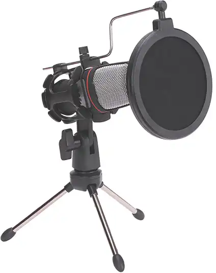 ميكروفون ستوديو مارفو، سلكي، مكثف، حامل ثلاثي، أسود، MIC-02  MI816