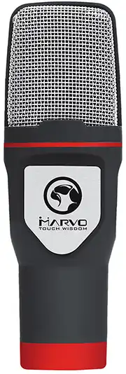 ميكروفون ستوديو مارفو، سلكي، مكثف، حامل ثلاثي، أسود، MIC-02  MI816