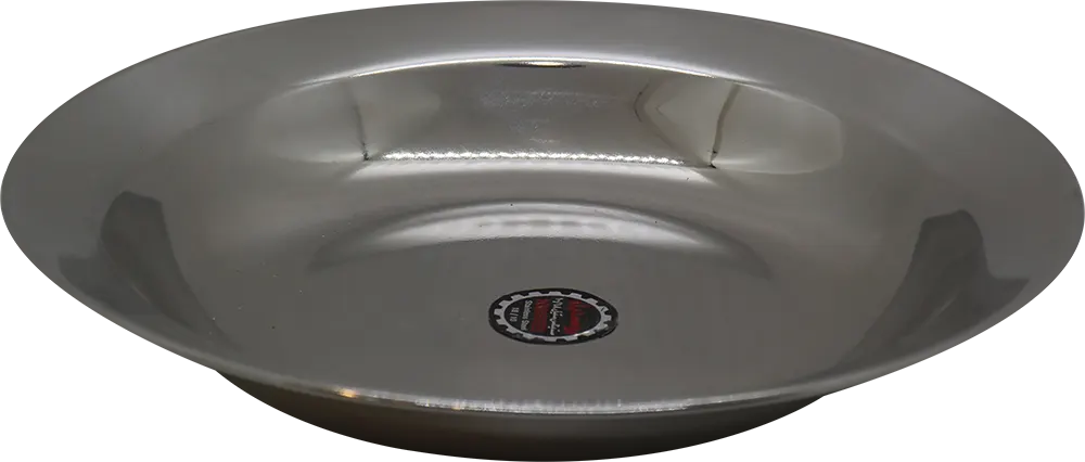 طبق مسطح استانلس دائري، مقاس 6