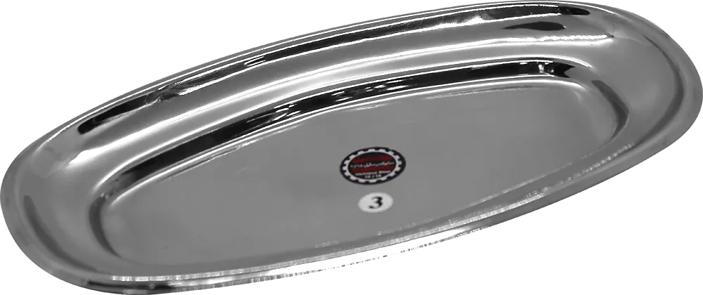 سرفيس تقديم بيضاوي من يونستيل مقاس 3  صغير - أستانلس