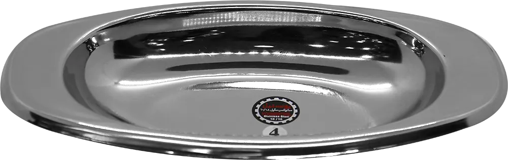 سرفيس تقديم بيضاوي من يونستيل مقاس 4  صغير  - أستانلس