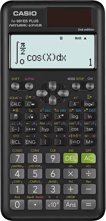 آلة حاسبة علمية كاسيو، 417 دالة، أسود، fx-991ES PLUS-2