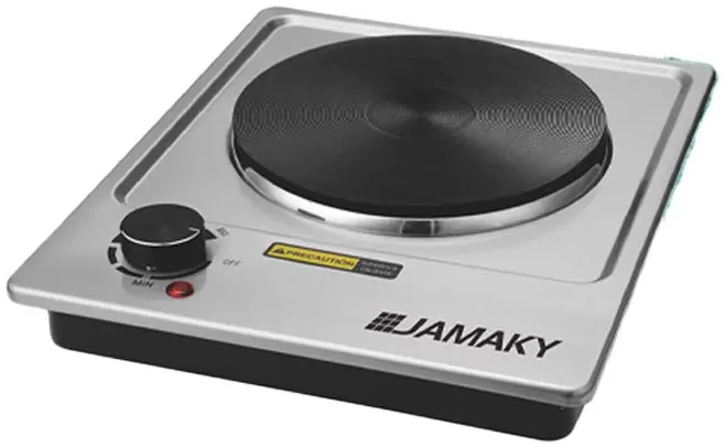 بوتاجاز مسطح كهرباء جماكي، 1 عين، 1500 وات، فضي، JMK7009