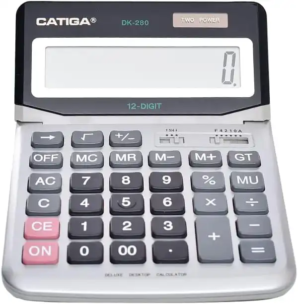 اله حاسبه مكتبية من كاتيجا ،أسود x سلفر،DK-280