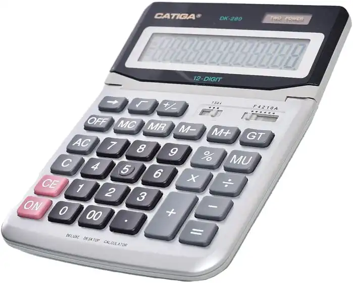 اله حاسبه مكتبية من كاتيجا ،أسود x سلفر،DK-280