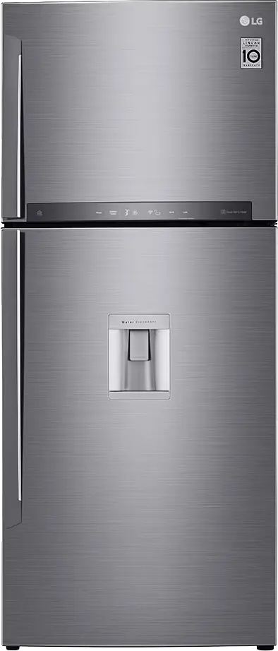ثلاجة ال جي نوفروست ، 592 لتر، 2 باب، صنبور مياه، شاشة ليد، انفرتر، فضي، GR-F822HLHM