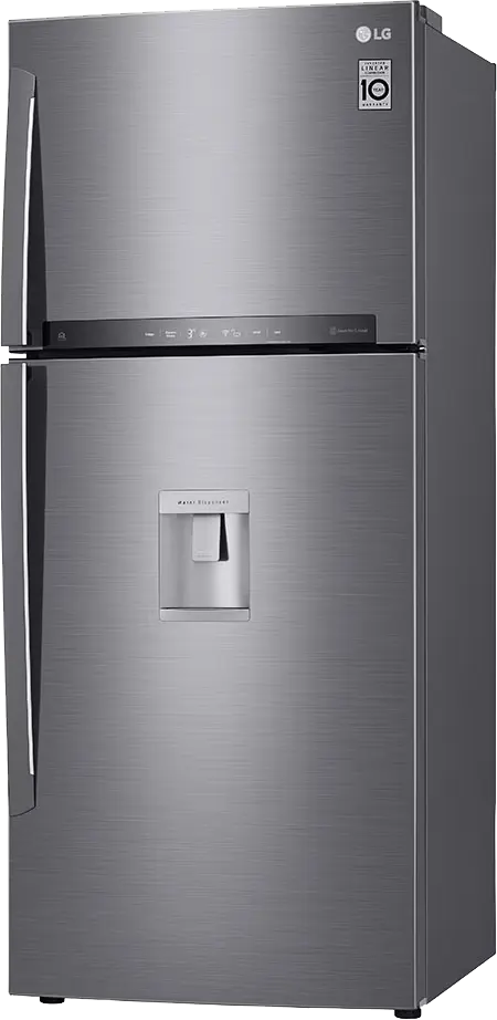 ثلاجة ال جي نوفروست ، 592 لتر، 2 باب، صنبور مياه، شاشة ليد، انفرتر، فضي، GR-F822HLHM