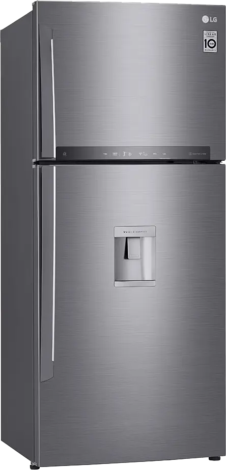 ثلاجة ال جي نوفروست ، 592 لتر، 2 باب، صنبور مياه، شاشة ليد، انفرتر، فضي، GR-F822HLHM