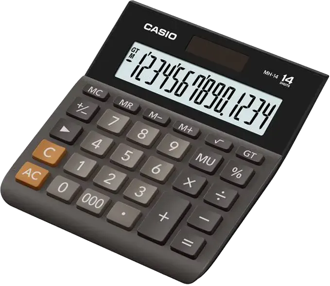 اله حاسبة مكتبية كاسيو، 14 خانة، أسود، MH-14-BK