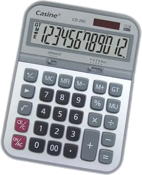 اله حاسبة مكتبية كاسين، 12 خانة، سلفر، CD-280