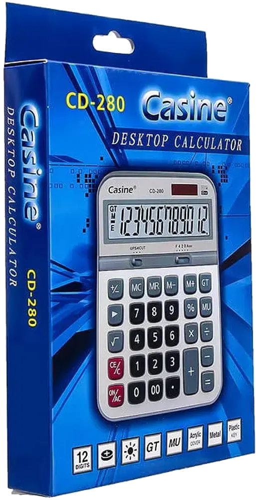 اله حاسبة مكتبية كاسين، 12 خانة، سلفر، CD-280