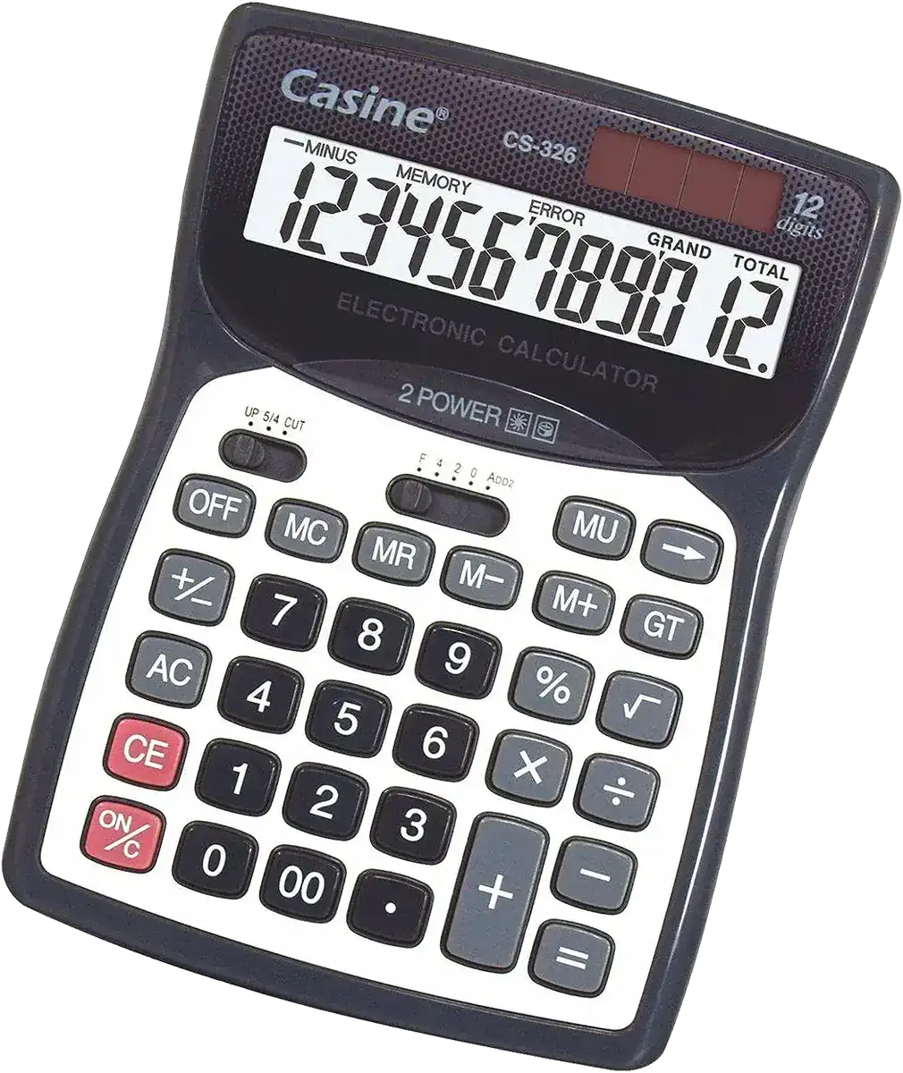 اله حاسبة مكتبية كاسين، 12 خانة، أسود، CS-326