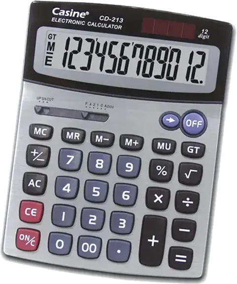 اله حاسبة مكتبية كاسين، 12 خانة، سلفر، CD-213