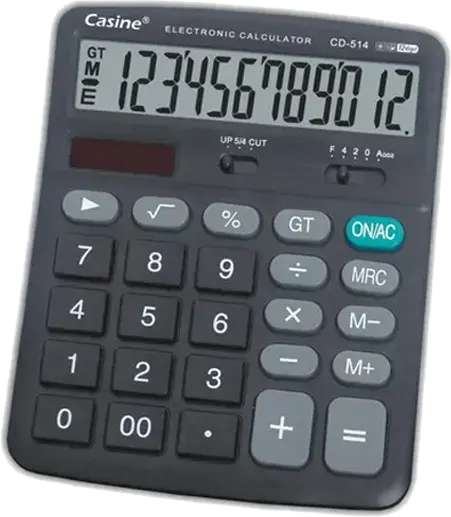 اله حاسبة مكتبية كاسين، 12 خانة، أسود، CD-514
